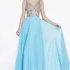 Cinderella Divine - Sheer Long Bell Sleeves Beaded Chiffon Evening Gown 1 Cinderella Divine - Sheer Long Bell Sleeves Beaded Chiffon Evening Gown
