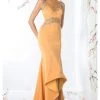 Formal Gowns Cinderella Divine - SL765 Jersey Illusion Long Sheath Dress