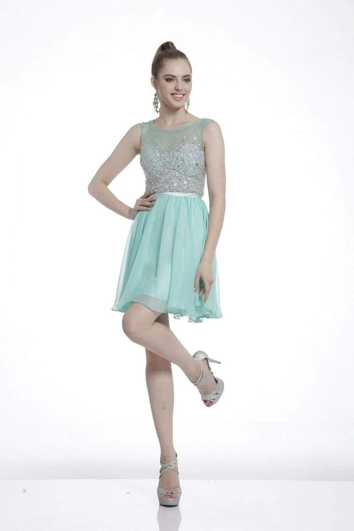 Cinderella Divine - CJ90S Sleeveless Bejeweled Illusion Bateau A-line Dress Cocktail Dresses 4 Cinderella Divine - CJ90S Sleeveless Bejeweled Illusion Bateau A-line Dress Cocktail Dresses