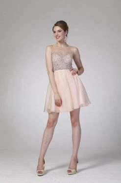 Cinderella Divine - CJ90S Sleeveless Bejeweled Illusion Bateau A-line Dress Cocktail Dresses 7 Cinderella Divine - CJ90S Sleeveless Bejeweled Illusion Bateau A-line Dress Cocktail Dresses