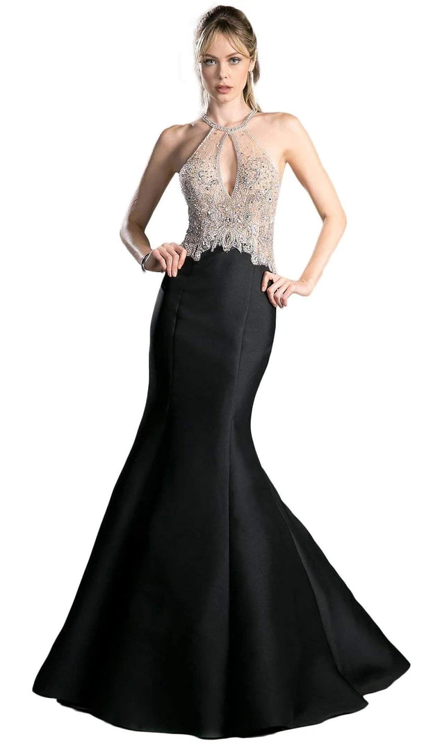 Formal Gowns Cinderella Divine - Sleeveless Embellished Halter Mermaid Dress 3 Formal Gowns Cinderella Divine - Sleeveless Embellished Halter Mermaid Dress