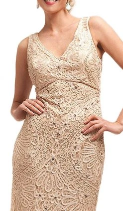 Cocktail Dresses Cinderella Divine - Sleeveless Embellished V-neck Sheath Dress