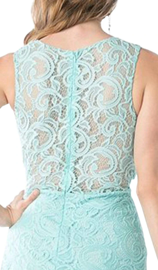 Cinderella Divine - Sleeveless Illusion Jewel Lace Sheath Fitted Cocktail Dress 7 Cinderella Divine - Sleeveless Illusion Jewel Lace Sheath Fitted Cocktail Dress
