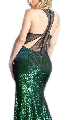 Formal Gowns Cinderella Divine - Sleeveless Sequined Sheath Prom Dress With Train 7 Formal Gowns Cinderella Divine - Sleeveless Sequined Sheath Prom Dress With Train