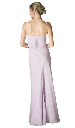 Cinderella Divine - Sleeveless Surplice Ruffled Bodice A-Line Long Formal Dress Formal Gowns