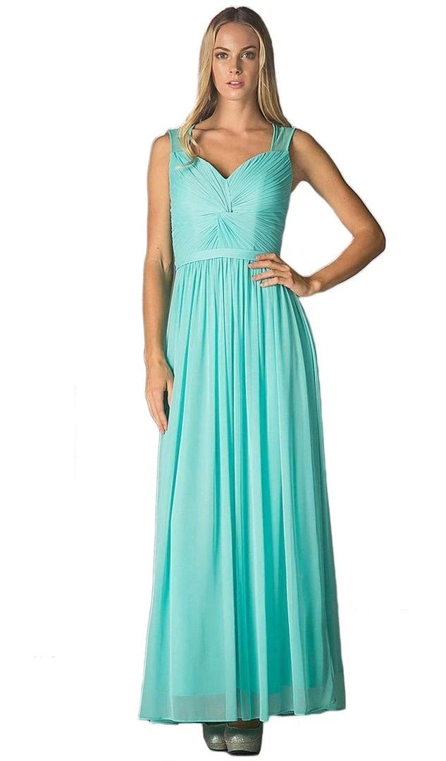 Formal Gowns Cinderella Divine - Sleeveless Twisted Front Bodice Chiffon Long Formal Dress 3 Formal Gowns Cinderella Divine - Sleeveless Twisted Front Bodice Chiffon Long Formal Dress