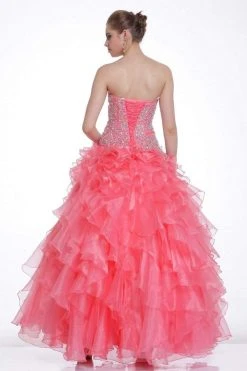 Formal Gowns Cinderella Divine - Strapless Beaded Ruffled Evening Gown 5 Formal Gowns Cinderella Divine - Strapless Beaded Ruffled Evening Gown