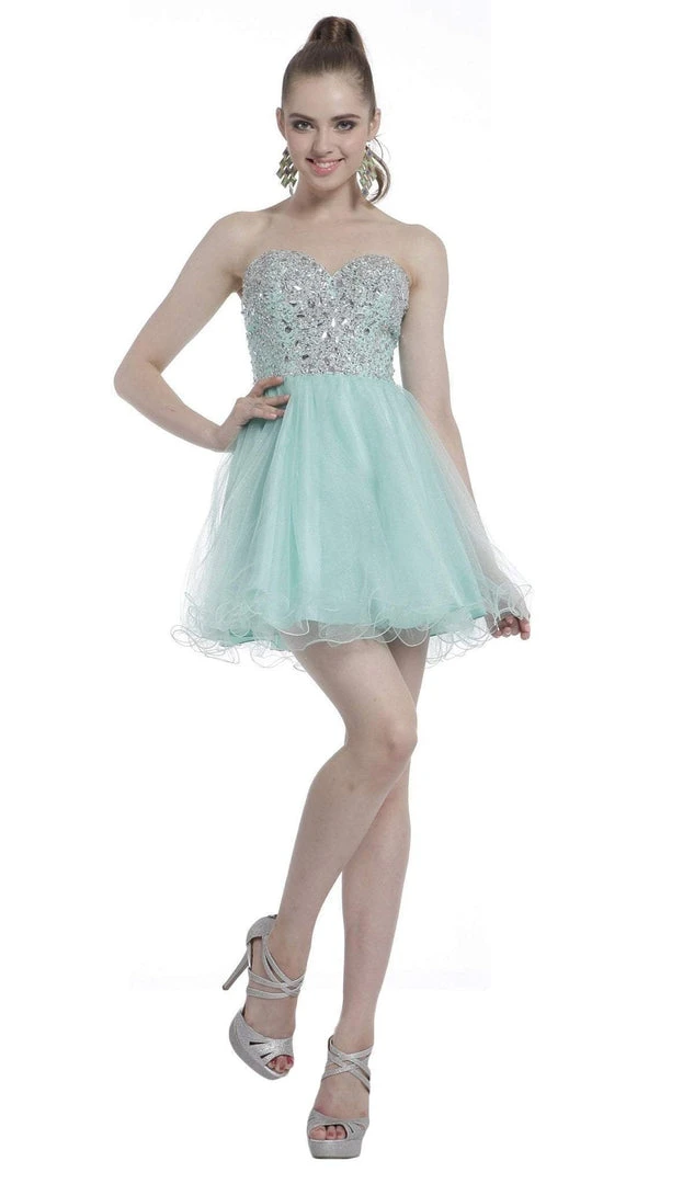 Cocktail Dresses Cinderella Divine - Strapless Bejeweled Sweetheart A-line Dress 7 Cocktail Dresses Cinderella Divine - Strapless Bejeweled Sweetheart A-line Dress