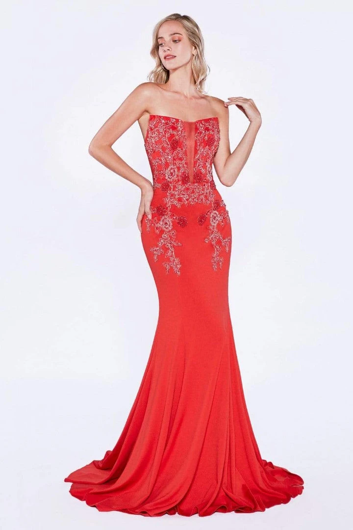 Formal Gowns Cinderella Divine - 8964 Strapless Embellished Mermaid Evening Gown 3 Formal Gowns Cinderella Divine - 8964 Strapless Embellished Mermaid Evening Gown