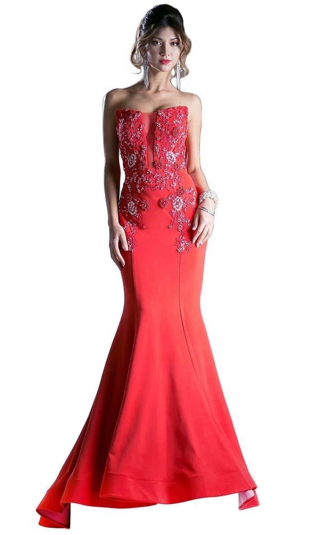 Formal Gowns Cinderella Divine - 8964 Strapless Embellished Mermaid Evening Gown 5 Formal Gowns Cinderella Divine - 8964 Strapless Embellished Mermaid Evening Gown
