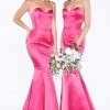 Formal Gowns Cinderella Divine - Strapless Sweetheart Neckline Satin Trumpet Gown 8792 - 1 Pc FuchsiaI Size 22 Available