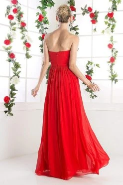 Cinderella Divine - Strapless Twined Front Chiffon Long Evening Gown Formal Gowns