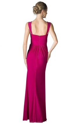 Cinderella Divine - Surplice Bodice Draping Sheath Dress Formal Gowns 20 Cinderella Divine - Surplice Bodice Draping Sheath Dress Formal Gowns