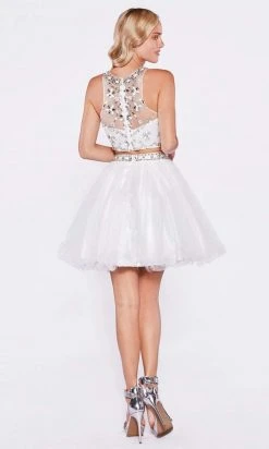 Cinderella Divine - Two-Piece Crystal Ornate Illusion A-Line Dress Cocktail Dresses 14 Cinderella Divine - Two-Piece Crystal Ornate Illusion A-Line Dress Cocktail Dresses