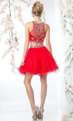 Cinderella Divine - Two-Piece Crystal Ornate Illusion A-Line Dress Cocktail Dresses 20 Cinderella Divine - Two-Piece Crystal Ornate Illusion A-Line Dress Cocktail Dresses