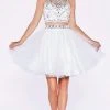 Cinderella Divine - Two-Piece Crystal Ornate Illusion A-Line Dress Cocktail Dresses 2 Cinderella Divine - Two-Piece Crystal Ornate Illusion A-Line Dress Cocktail Dresses