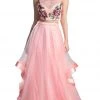 Cinderella Divine - Two Piece Embroidered Tulle Evening Dress 11793 - 1 Pc Peach In Size 4 Available Formal Gowns 2 Cinderella Divine - Two Piece Embroidered Tulle Evening Dress 11793 - 1 Pc Peach In Size 4 Available Formal Gowns