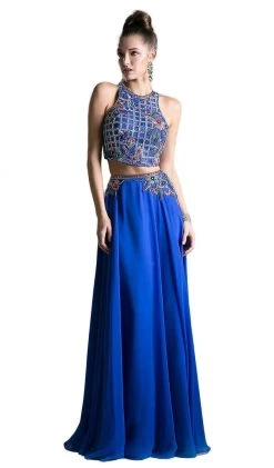 Cinderella Divine - Two Piece Floral Embroidered A-line Dress 7 Cinderella Divine - Two Piece Floral Embroidered A-line Dress