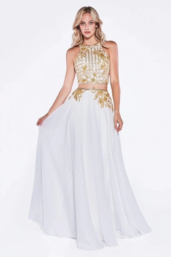 Cinderella Divine - Two Piece Floral Embroidered A-line Dress 3 Cinderella Divine - Two Piece Floral Embroidered A-line Dress