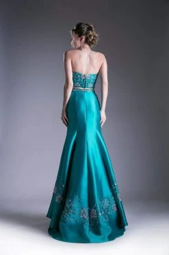 Formal Gowns Cinderella Divine - Two Piece Strapless Embellished Mermaid Dress