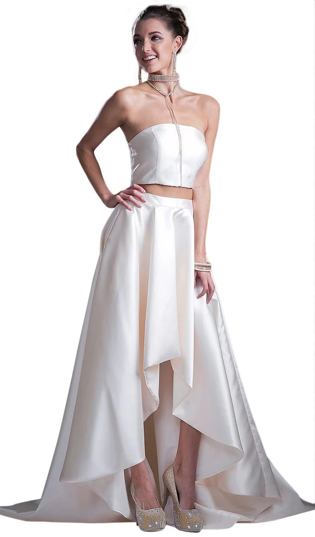 Cinderella Divine - Two-piece Strapless High Low Evening Gown 3 Cinderella Divine - Two-piece Strapless High Low Evening Gown