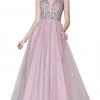 Cinderella Divine - U103 Beaded Plunging V-Neck A-Line Gown Formal Gowns 2 Cinderella Divine - U103 Beaded Plunging V-Neck A-Line Gown Formal Gowns