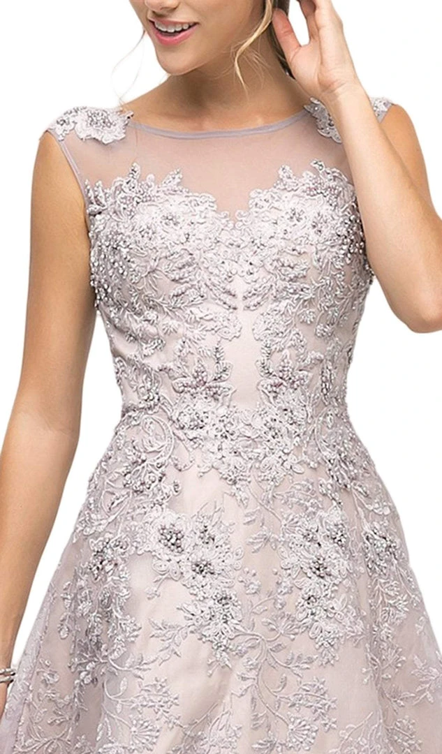 Cinderella Divine - UE003 Embellished Bateau A-line Gown 4 Cinderella Divine - UE003 Embellished Bateau A-line Gown