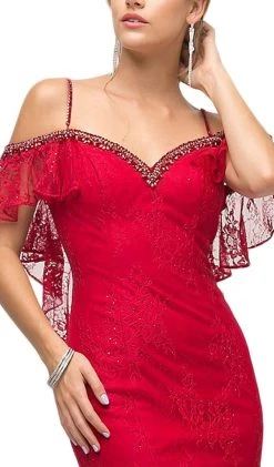 Formal Gowns Cinderella Divine - UH552 Beaded Cold Shoulder Mermaid Dress 7 Formal Gowns Cinderella Divine - UH552 Beaded Cold Shoulder Mermaid Dress
