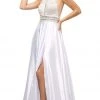 Formal Gowns Cinderella Divine - UM076 Beaded Halter A-line Dress With Train