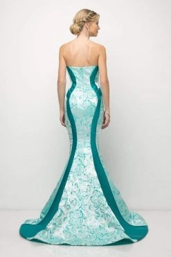 Formal Gowns Cinderella Divine - US001 Floral Strapless Mermaid Gown