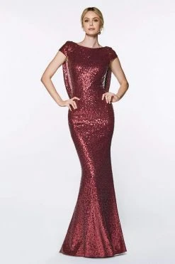 Cinderella Divine - UV003 Allover Sequin Gown Back Mermaid Gown Formal Gowns 12 Cinderella Divine - UV003 Allover Sequin Gown Back Mermaid Gown Formal Gowns