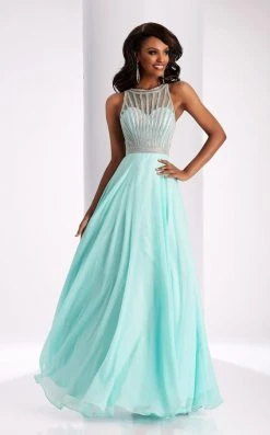 Clarisse - 3068 Radiating Stripe Illusion Gown