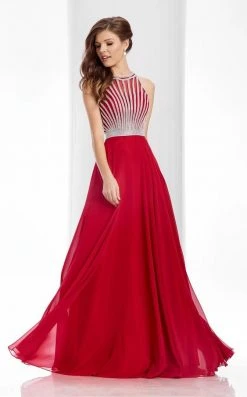 Clarisse - 3068 Radiating Stripe Illusion Gown