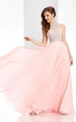 Clarisse - 3068 Radiating Stripe Illusion Gown