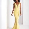 Formal Gowns Clarisse - 3416 Plunging Brocade Mermaid Gown 1 Formal Gowns Clarisse - 3416 Plunging Brocade Mermaid Gown