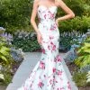 Clarisse - 3424 Strapless Floral Mermaid Gown 2 Clarisse - 3424 Strapless Floral Mermaid Gown