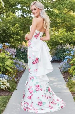 Clarisse - 3424 Strapless Floral Mermaid Gown 5 Clarisse - 3424 Strapless Floral Mermaid Gown