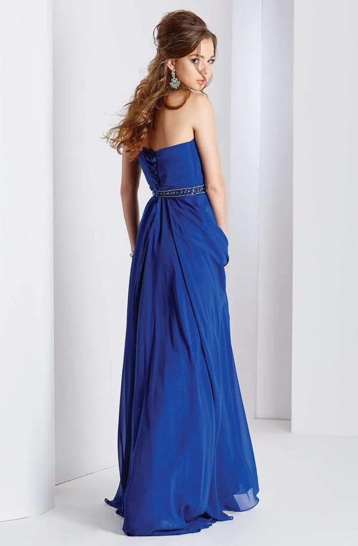 Clarisse - 3428 Strapless Pleated Surplice Chiffon Gown 4 Clarisse - 3428 Strapless Pleated Surplice Chiffon Gown