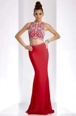 Clarisse - 3438 Two-Piece Crystal Ornate Sheath Gown Formal Gowns 8 Clarisse - 3438 Two-Piece Crystal Ornate Sheath Gown Formal Gowns