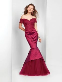 Clarisse - 3447 Off-Shoulder Taffeta Mermaid Gown