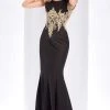 Clarisse - 3452 Gold Lace Applique Evening Gown Formal Gowns