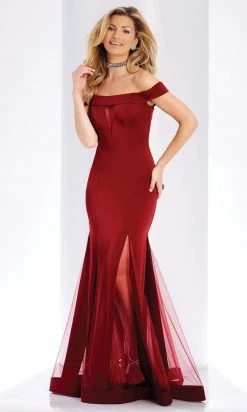 Clarisse - 3518 Off-Shoulder Sheer Trumpet Dress Formal Gowns 7 Clarisse - 3518 Off-Shoulder Sheer Trumpet Dress Formal Gowns