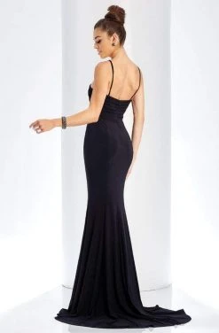 Clarisse - 3519 Pleated Halter Trumpet Dress