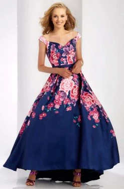 Clarisse - 3569 Off The Shoulder High Low Evening Gown Formal Gowns