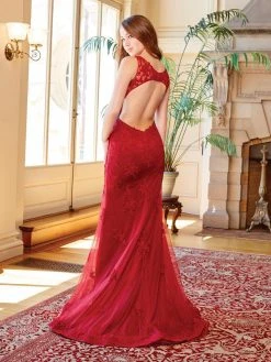 Clarisse - 3573 Embellished Sheer Jewel Sheath Dress 5 Clarisse - 3573 Embellished Sheer Jewel Sheath Dress