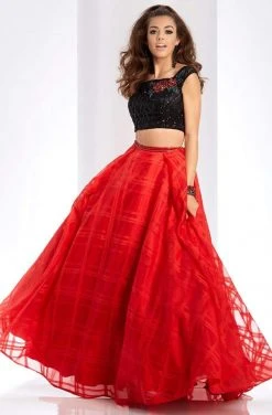 Clarisse - 3580 Two Piece Plaid Contrast Prom Dress Formal Gowns