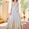 Clarisse - 3589 Sleeveless Sequined Deep V-neck Ballgown