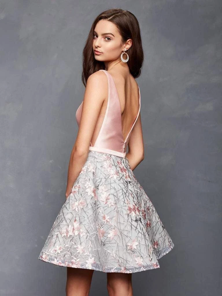 Cocktail Dresses Clarisse - 3614 Plunging V-Neck Fitted A-Line Dress 4 Cocktail Dresses Clarisse - 3614 Plunging V-Neck Fitted A-Line Dress