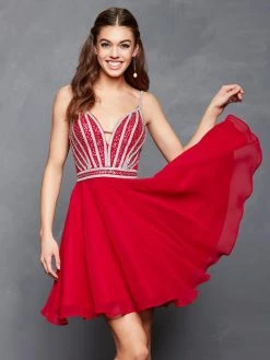 Cocktail Dresses Clarisse - 3621 Beaded Plunging V-neck Chiffon A-line Dress 7 Cocktail Dresses Clarisse - 3621 Beaded Plunging V-neck Chiffon A-line Dress