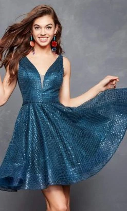 Clarisse - 3627 Allover Sequin Cutout Illusion Cocktail Dress 9 Clarisse - 3627 Allover Sequin Cutout Illusion Cocktail Dress